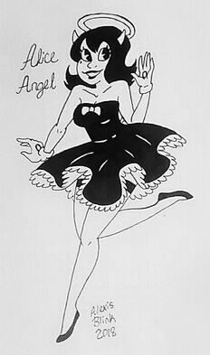 &quot;Alice Angel&quot; Ink Illustration