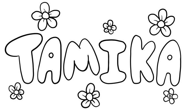 &quot;Tamika&quot; Custom Coloring Page