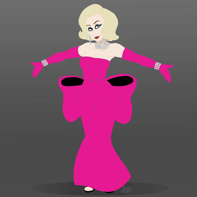 &quot;Diamond&#39;s Are A Girl&#39;s Best Friend&quot; Marylin Monroe Lineless Illustration